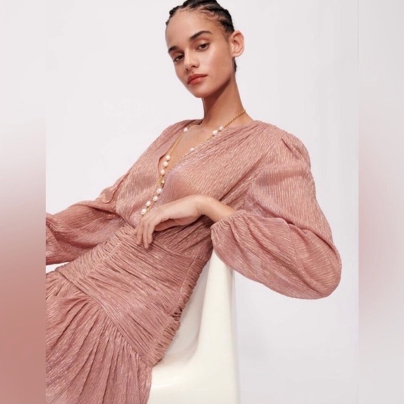 Maje Rosina Lame Ruched Dress - Picture 4 of 5